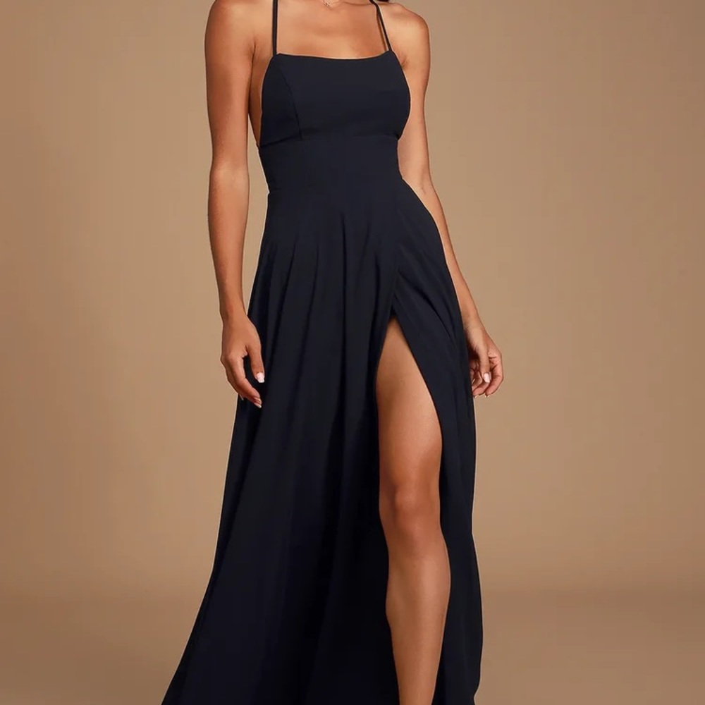 Dreamy Romance Black Backless Maxi Dress